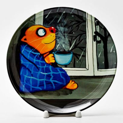 Декоративная тарелка Внутри кота-теплота