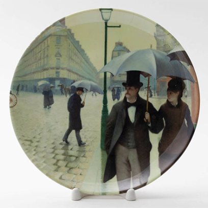 Декоративная тарелка Париж в дождливый день
