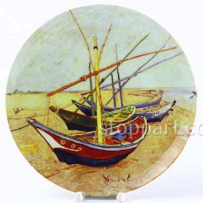 Декоративная тарелка «Рыбачьи лодки в Сент-Мари»