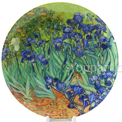 Декоративная тарелка «Ирисы в саду»