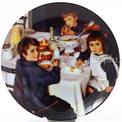 Декоративная тарелка «За завтраком»