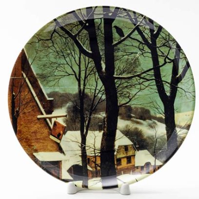 Декоративная тарелка Охотники на снегу 1