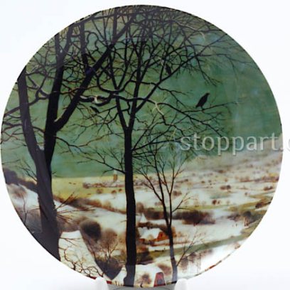 Декоративная тарелка «Охотники на снегу 2»