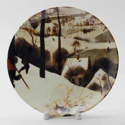 Декоративная тарелка Охотники на снегу 5