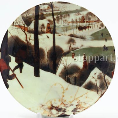 Декоративная тарелка «Охотники на снегу 5»