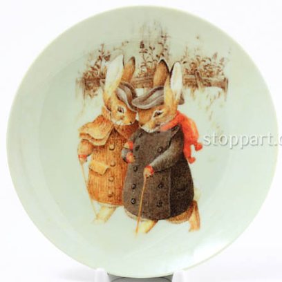 Декоративная тарелка «Кролики на прогулке»
