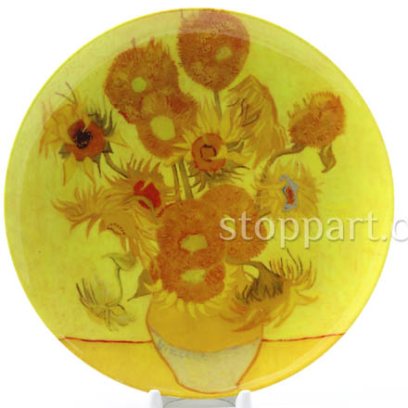 Декоративная тарелка «Ваза с пятнадцатью подсолнухами»