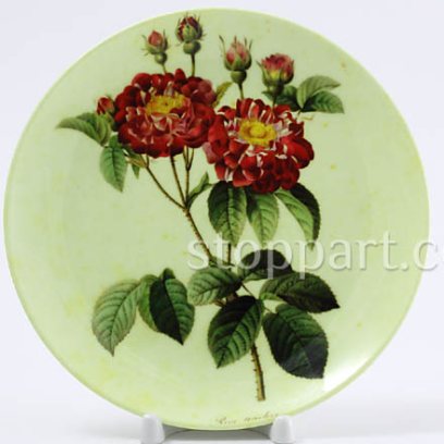 Декоративная тарелка «Роза триколор на желтом фоне»