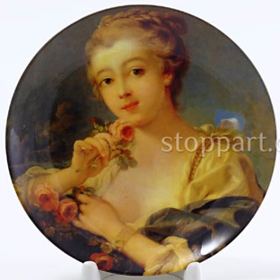 Декоративная тарелка Портрет девушки с букетом роз
