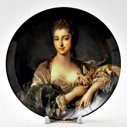Декоративная тарелка Портрет Маркизы Помпадур с жемчужной заколкой