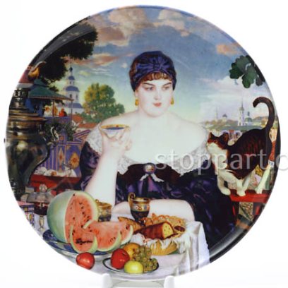 Декоративная тарелка «Купчиха за чаем»