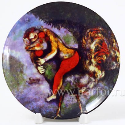 Декоративная тарелка «Верхом на петухе»