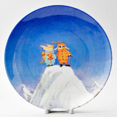 Декоративная тарелка Поросята альпинисты