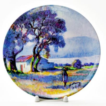 Декоративная тарелка Девочка у озера