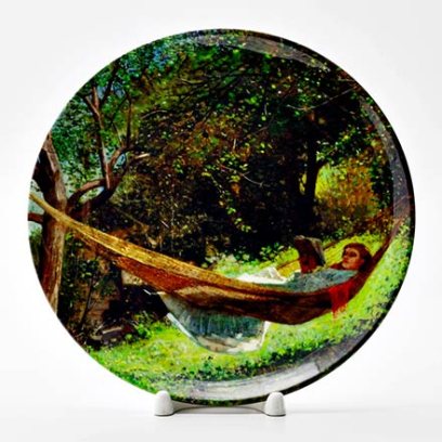 Декоративная тарелка Девушка в гамаке