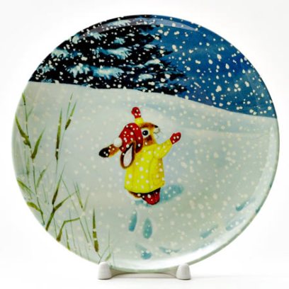 Декоративная тарелка Снегопад