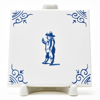 Изразец Голландский. Мужчина в шляпе