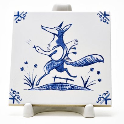 Изразец Голландский. Лис с гусем