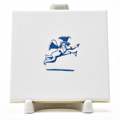 Изразец «Голландский. Ангел с трубой 2»