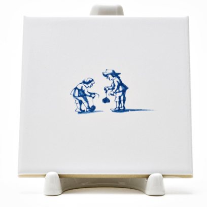 Изразец Голландский. Детские игры. Игра в камни 3