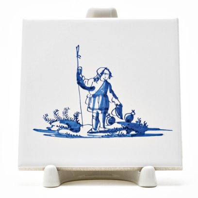 Изразец «Голландский. Пастух» Керамика. 97 x 97 мм.
