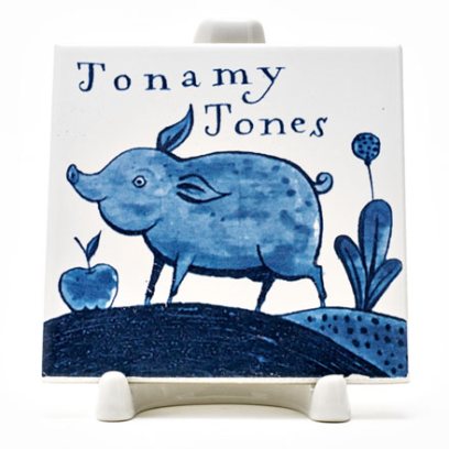 Изразец Голландский. Свинка с яблоком