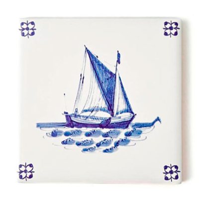 Изразец Голландский. Парусное судно 2