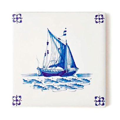 Изразец Голландский. Парусное судно 4