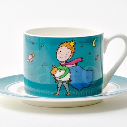 Чашка с блюдцем чайная «Маленький принц. Бирюзовый» 1/2
