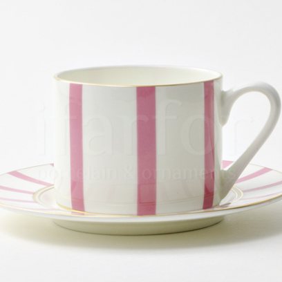 Чашка с блюдцем чайная «Алиса розовый 1» 1/2