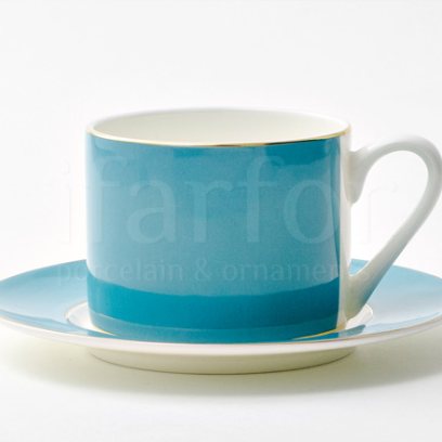 Чашка с блюдцем чайная «Алиса бирюзовый 4» 1/2