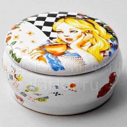 Шкатулка Алиса в стране чудес. Шахматная доска Круглая