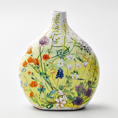 Ваза средняя Полевые цветы Плоская