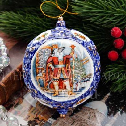 Елочная игрушка «Шар средний цветной»