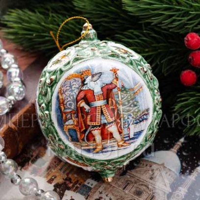 Елочная игрушка «Шар средний цветной»