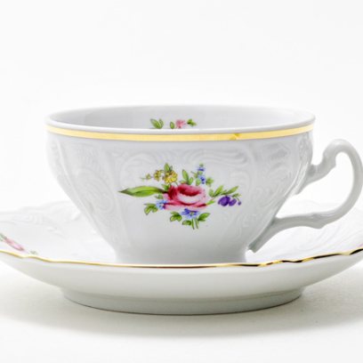 Чашка с блюдцем чайная «Бернадотт Мейсенский букет» 1/2