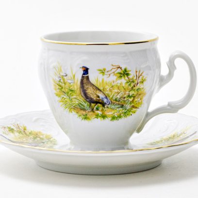 Чашка с блюдцем кофейная «Охотничьи сюжеты 1» 1/2