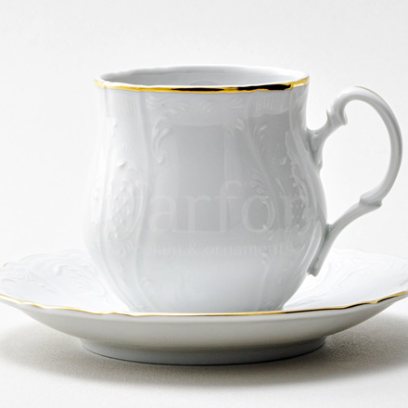 Чашка с блюдцем чайная «Белый узор» 1/2