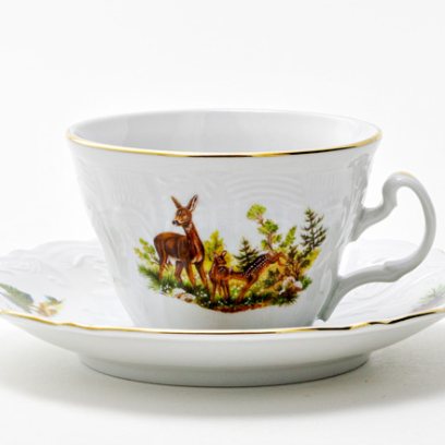 Чашка с блюдцем чайная «Охотничьи сюжеты» 1/2