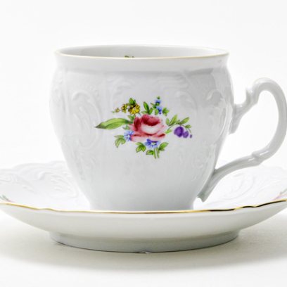 Чашка с блюдцем чайная «Бернадотт Мейсенский букет» 1/2