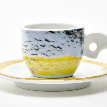 Чашка с блюдцем кофейная «Ван Гог. Птицы» 1/2