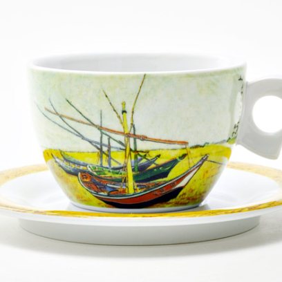 Чашка с блюдцем чайная «Ван Гог. Лодки» 1/2