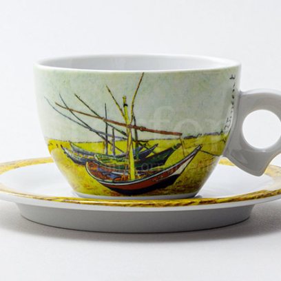 Чашка с блюдцем чайная «Ван Гог. Лодки» 1/2