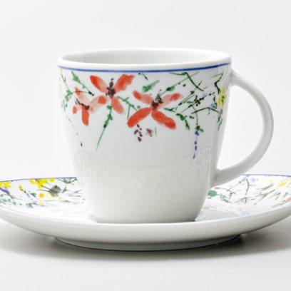 Чашка с блюдцем чайная «Цветочный орнамент» 1/2