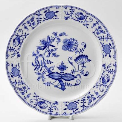 Блюдо мелкое Луковичный узор. Синий лук Натали