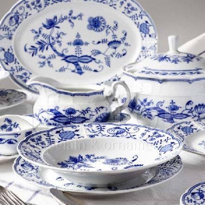 Сервиз столовый Луковичный узор. Синий лук 6/26 Натали