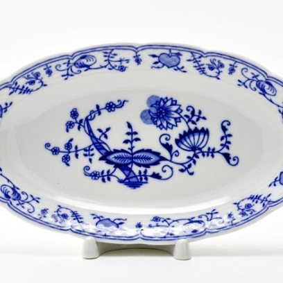 Блюдо овальное Луковичный узор. Синий лук Натали