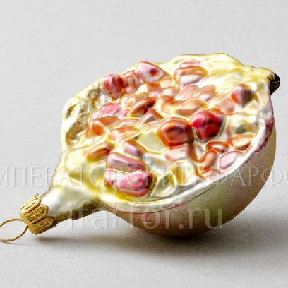 Елочная игрушка «Ягоды и фрукты. Половинка незрелого граната»