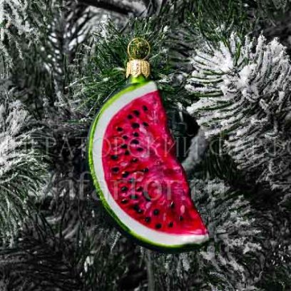 Елочная игрушка Ягоды и фрукты. Ломтик арбуза