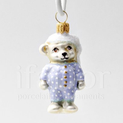 Елочная игрушка Медвежонок в голубой пижаме